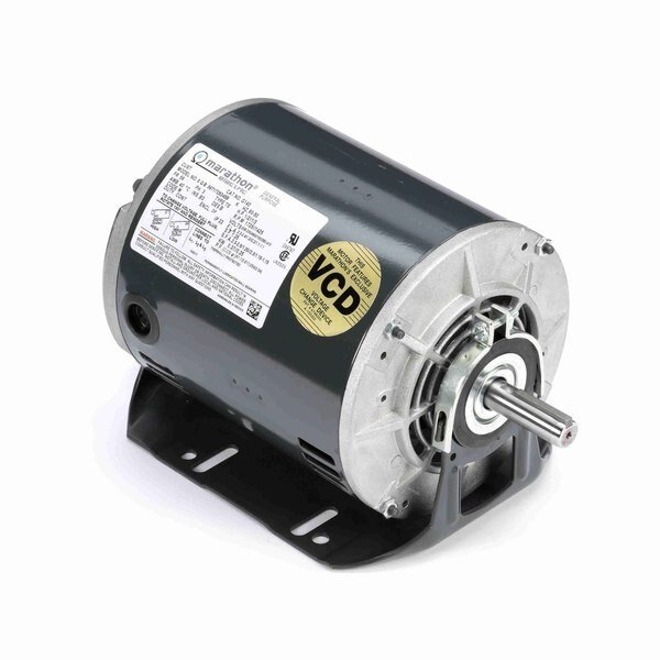 Fan and Blower HVAC/R Motor, 0.50 HP, 3 phase, 1800 RPM, 208-230/460 V, 56 Frame, ODP, Marathon, Mfr#: G140